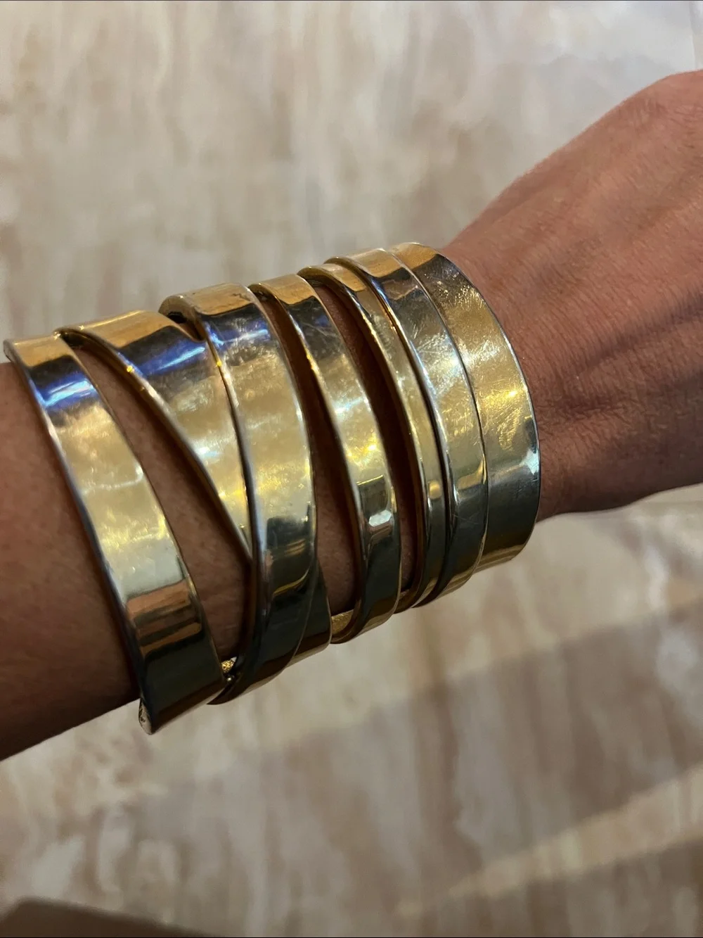Classic Statement Cuff with Stacked Bangle Look